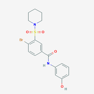 4-bromo-N-(3-hydroxyphenyl)-3-(1-piperidinylsulfonyl)benzamide