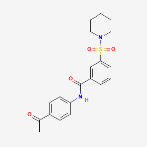 molecular formula C20H22N2O4S B3463116 N-(4-acetylphenyl)-3-(piperidin-1-ylsulfonyl)benzamide 