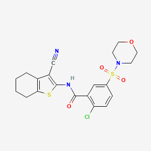 molecular formula C20H20ClN3O4S2 B3463128 2-chloro-N-(3-cyano-4,5,6,7-tetrahydro-1-benzothien-2-yl)-5-(4-morpholinylsulfonyl)benzamide 