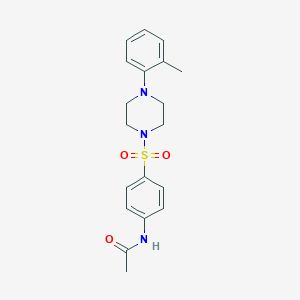 molecular formula C19H23N3O3S B346313 N-(4-{[4-(2-methylphenyl)piperazin-1-yl]sulfonyl}phenyl)acetamide CAS No. 886147-62-2