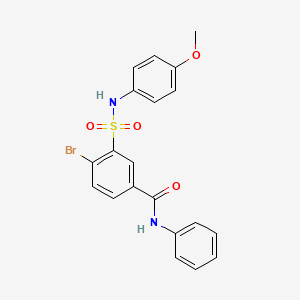 molecular formula C20H17BrN2O4S B3463149 4-bromo-3-{[(4-methoxyphenyl)amino]sulfonyl}-N-phenylbenzamide 