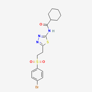 N-(5-{2-[(4-bromophenyl)sulfonyl]ethyl}-1,3,4-thiadiazol-2-yl)cyclohexanecarboxamide