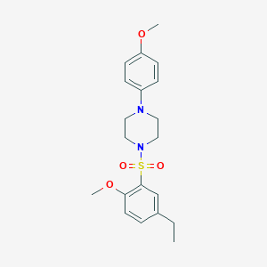 molecular formula C20H26N2O4S B346316 1-[(5-Ethyl-2-methoxyphenyl)sulfonyl]-4-(4-methoxyphenyl)piperazine CAS No. 873587-30-5