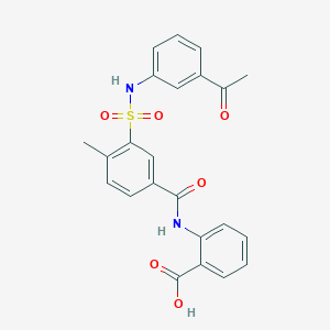 molecular formula C23H20N2O6S B3463168 2-[[3-[(3-Acetylphenyl)sulfamoyl]-4-methylbenzoyl]amino]benzoic acid 