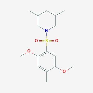 molecular formula C16H25NO4S B346318 1-[(2,5-Dimethoxy-4-methylphenyl)sulfonyl]-3,5-dimethylpiperidine CAS No. 873579-07-8