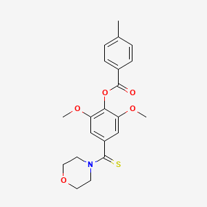 molecular formula C21H23NO5S B3463186 [2,6-dimethoxy-4-(morpholine-4-carbothioyl)phenyl] 4-methylbenzoate 