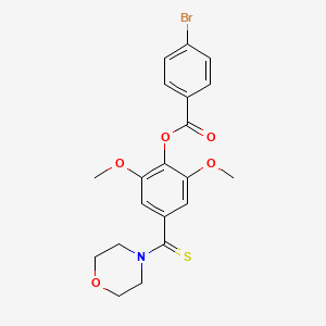 molecular formula C20H20BrNO5S B3463194 2,6-dimethoxy-4-(4-morpholinylcarbonothioyl)phenyl 4-bromobenzoate 