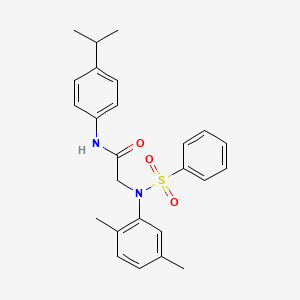 molecular formula C25H28N2O3S B3463227 N~2~-(2,5-dimethylphenyl)-N~1~-(4-isopropylphenyl)-N~2~-(phenylsulfonyl)glycinamide 