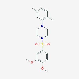 molecular formula C20H26N2O4S B346323 1-[(3,4-二甲氧基苯基)磺酰基]-4-(2,5-二甲基苯基)哌嗪 CAS No. 524050-19-9