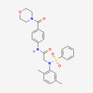 molecular formula C27H29N3O5S B3463235 N~2~-(2,5-dimethylphenyl)-N~1~-[4-(4-morpholinylcarbonyl)phenyl]-N~2~-(phenylsulfonyl)glycinamide 