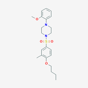 molecular formula C22H30N2O4S B346324 1-[(4-Butoxy-3-methylphenyl)sulfonyl]-4-(2-methoxyphenyl)piperazine CAS No. 914619-91-3