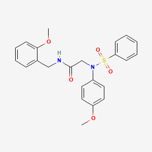 molecular formula C23H24N2O5S B3463243 N~1~-(2-methoxybenzyl)-N~2~-(4-methoxyphenyl)-N~2~-(phenylsulfonyl)glycinamide 