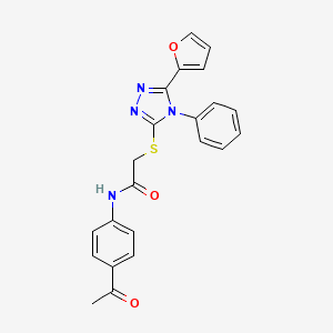 molecular formula C22H18N4O3S B3463323 N-(4-acetylphenyl)-2-{[5-(2-furyl)-4-phenyl-4H-1,2,4-triazol-3-yl]thio}acetamide 