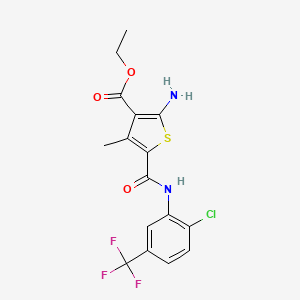 ethyl 2-amino-5-({[2-chloro-5-(trifluoromethyl)phenyl]amino}carbonyl)-4-methyl-3-thiophenecarboxylate