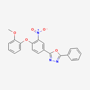 2-[4-(2-methoxyphenoxy)-3-nitrophenyl]-5-phenyl-1,3,4-oxadiazole