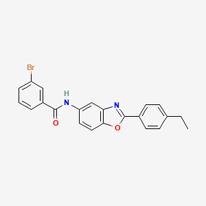 molecular formula C22H17BrN2O2 B3463393 3-bromo-N-[2-(4-ethylphenyl)-1,3-benzoxazol-5-yl]benzamide 