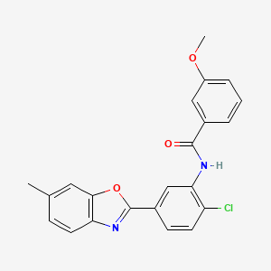 molecular formula C22H17ClN2O3 B3463404 N-[2-chloro-5-(6-methyl-1,3-benzoxazol-2-yl)phenyl]-3-methoxybenzamide 