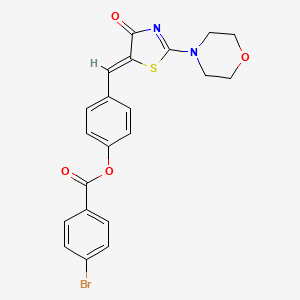 [4-[(Z)-(2-morpholin-4-yl-4-oxo-1,3-thiazol-5-ylidene)methyl]phenyl] 4-bromobenzoate