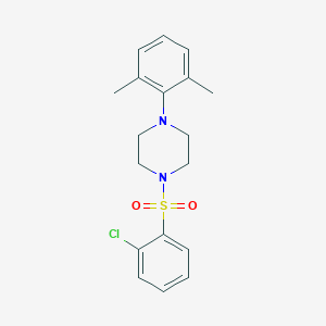 molecular formula C18H21ClN2O2S B346343 1-(2-Chlorobenzenesulfonyl)-4-(2,6-dimethylphenyl)piperazine CAS No. 873675-83-3