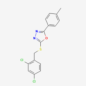 molecular formula C16H12Cl2N2OS B3463433 2-[(2,4-dichlorobenzyl)thio]-5-(4-methylphenyl)-1,3,4-oxadiazole 