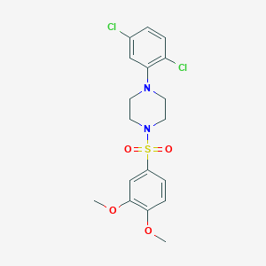 molecular formula C18H20Cl2N2O4S B346344 1-(2,5-Dichlorophenyl)-4-[(3,4-dimethoxyphenyl)sulfonyl]piperazine CAS No. 633280-10-1