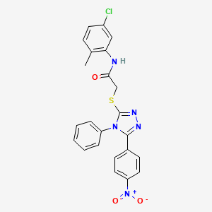 molecular formula C23H18ClN5O3S B3463446 N-(5-chloro-2-methylphenyl)-2-{[5-(4-nitrophenyl)-4-phenyl-4H-1,2,4-triazol-3-yl]thio}acetamide 