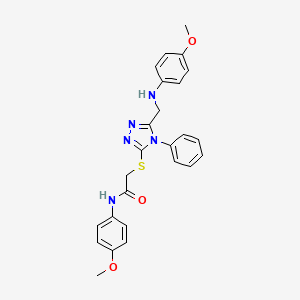 molecular formula C25H25N5O3S B3463454 N-(4-methoxyphenyl)-2-[(5-{[(4-methoxyphenyl)amino]methyl}-4-phenyl-4H-1,2,4-triazol-3-yl)thio]acetamide 