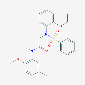 molecular formula C24H26N2O5S B3463519 N~2~-(2-ethoxyphenyl)-N~1~-(2-methoxy-5-methylphenyl)-N~2~-(phenylsulfonyl)glycinamide 