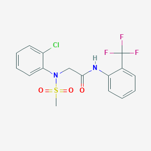 molecular formula C16H14ClF3N2O3S B3463532 N~2~-(2-chlorophenyl)-N~2~-(methylsulfonyl)-N~1~-[2-(trifluoromethyl)phenyl]glycinamide 