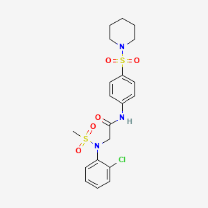 molecular formula C20H24ClN3O5S2 B3463540 N~2~-(2-chlorophenyl)-N~2~-(methylsulfonyl)-N~1~-[4-(1-piperidinylsulfonyl)phenyl]glycinamide 