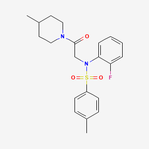 N-(2-fluorophenyl)-4-methyl-N-[2-(4-methyl-1-piperidinyl)-2-oxoethyl]benzenesulfonamide