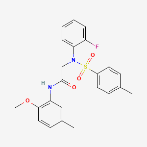 molecular formula C23H23FN2O4S B3463585 N~2~-(2-fluorophenyl)-N~1~-(2-methoxy-5-methylphenyl)-N~2~-[(4-methylphenyl)sulfonyl]glycinamide 