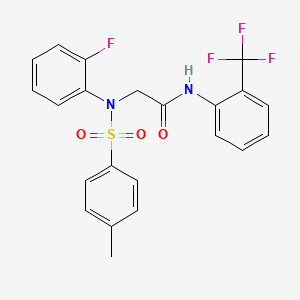 molecular formula C22H18F4N2O3S B3463591 N~2~-(2-fluorophenyl)-N~2~-[(4-methylphenyl)sulfonyl]-N~1~-[2-(trifluoromethyl)phenyl]glycinamide 