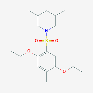 molecular formula C18H29NO4S B346362 1-[(2,5-Diethoxy-4-methylphenyl)sulfonyl]-3,5-dimethylpiperidine CAS No. 873587-13-4