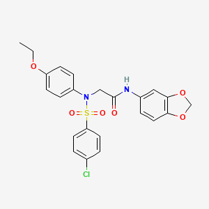 N~1~-1,3-benzodioxol-5-yl-N~2~-[(4-chlorophenyl)sulfonyl]-N~2~-(4-ethoxyphenyl)glycinamide