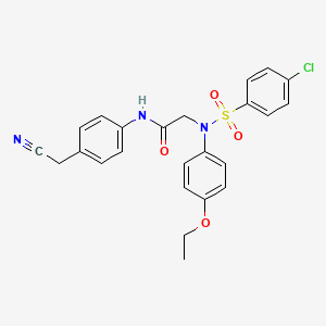 molecular formula C24H22ClN3O4S B3463627 N~2~-[(4-chlorophenyl)sulfonyl]-N~1~-[4-(cyanomethyl)phenyl]-N~2~-(4-ethoxyphenyl)glycinamide 