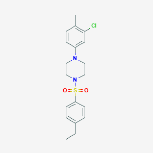molecular formula C19H23ClN2O2S B346363 1-(3-Chloro-4-methylphenyl)-4-[(4-ethylphenyl)sulfonyl]piperazine CAS No. 681844-40-6