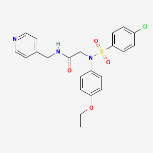 molecular formula C22H22ClN3O4S B3463632 N~2~-[(4-chlorophenyl)sulfonyl]-N~2~-(4-ethoxyphenyl)-N~1~-(4-pyridinylmethyl)glycinamide 