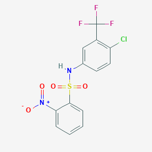 molecular formula C13H8ClF3N2O4S B3463636 N-[4-chloro-3-(trifluoromethyl)phenyl]-2-nitrobenzenesulfonamide 