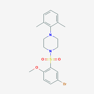 molecular formula C19H23BrN2O3S B346364 1-((5-Bromo-2-methoxyphenyl)sulfonyl)-4-(2,6-dimethylphenyl)piperazine CAS No. 865591-48-6