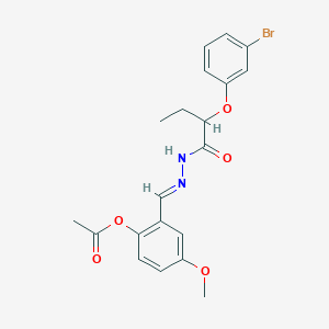 2-({(E)-2-[2-(3-bromophenoxy)butanoyl]hydrazono}methyl)-4-methoxyphenyl acetate