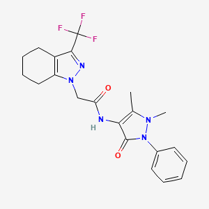 N-(1,5-dimethyl-3-oxo-2-phenyl-2,3-dihydro-1H-pyrazol-4-yl)-2-[3-(trifluoromethyl)-4,5,6,7-tetrahydro-1H-indazol-1-yl]acetamide