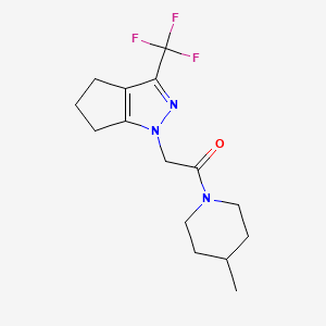 1-[2-(4-methyl-1-piperidinyl)-2-oxoethyl]-3-(trifluoromethyl)-1,4,5,6-tetrahydrocyclopenta[c]pyrazole