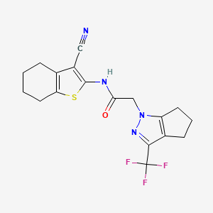 N-(3-cyano-4,5,6,7-tetrahydro-1-benzothien-2-yl)-2-[3-(trifluoromethyl)-5,6-dihydrocyclopenta[c]pyrazol-1(4H)-yl]acetamide