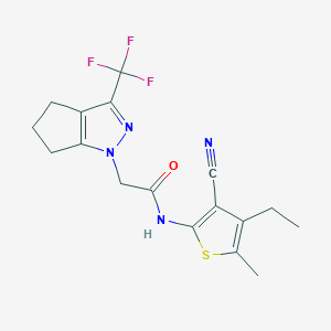 N-(3-cyano-4-ethyl-5-methyl-2-thienyl)-2-[3-(trifluoromethyl)-5,6-dihydrocyclopenta[c]pyrazol-1(4H)-yl]acetamide