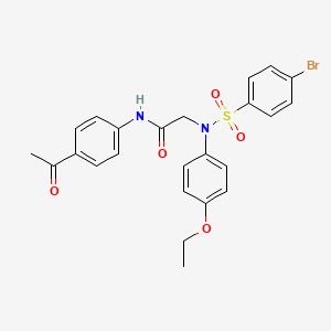 molecular formula C24H23BrN2O5S B3463793 N~1~-(4-acetylphenyl)-N~2~-[(4-bromophenyl)sulfonyl]-N~2~-(4-ethoxyphenyl)glycinamide 