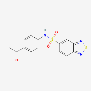 molecular formula C14H11N3O3S2 B3463867 N-(4-acetylphenyl)-2,1,3-benzothiadiazole-5-sulfonamide 