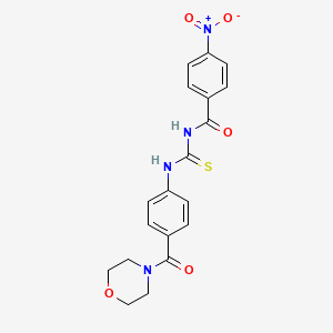 molecular formula C19H18N4O5S B3463908 N-({[4-(4-morpholinylcarbonyl)phenyl]amino}carbonothioyl)-4-nitrobenzamide 