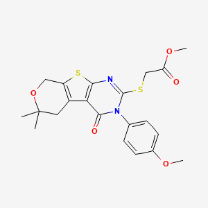 methyl {[3-(4-methoxyphenyl)-6,6-dimethyl-4-oxo-3,5,6,8-tetrahydro-4H-pyrano[4',3':4,5]thieno[2,3-d]pyrimidin-2-yl]thio}acetate