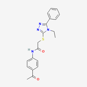 molecular formula C20H20N4O2S B3463959 N-(4-acetylphenyl)-2-[(4-ethyl-5-phenyl-4H-1,2,4-triazol-3-yl)thio]acetamide 